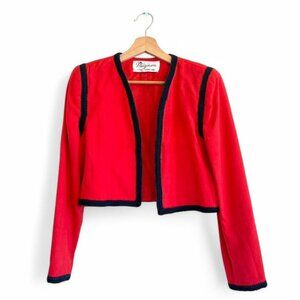 MIGNON BY DOROTHY FARBO VINTAGE RED BLUE BLAZER JACKET COAT WOMENS SIZE SMALL